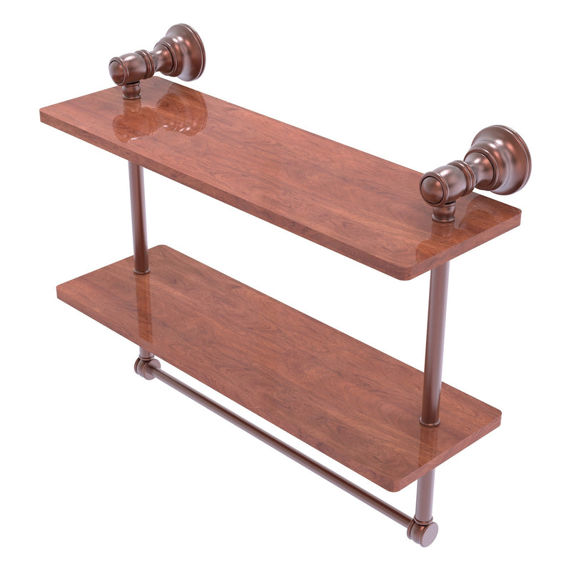 Carolina Collection Double Wood Shelf with Towel Bar