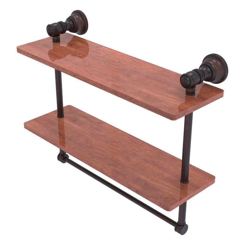 Carolina Collection Double Wood Shelf with Towel Bar