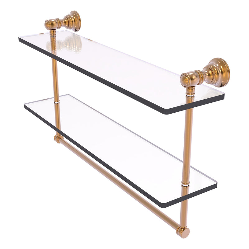 Carolina Collection Double Glass Shelf with Towel Bar