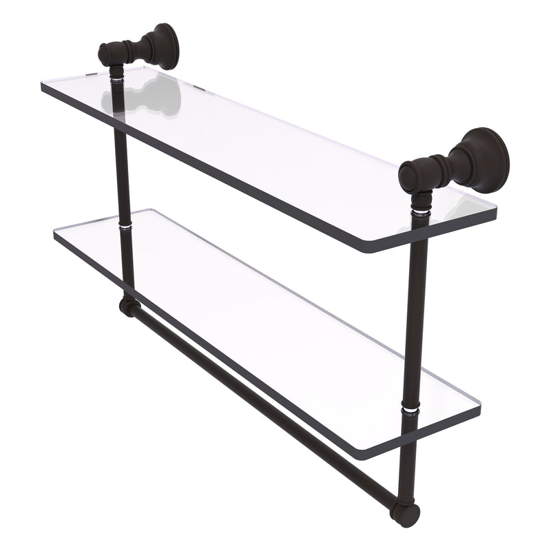 Carolina Collection Double Glass Shelf with Towel Bar