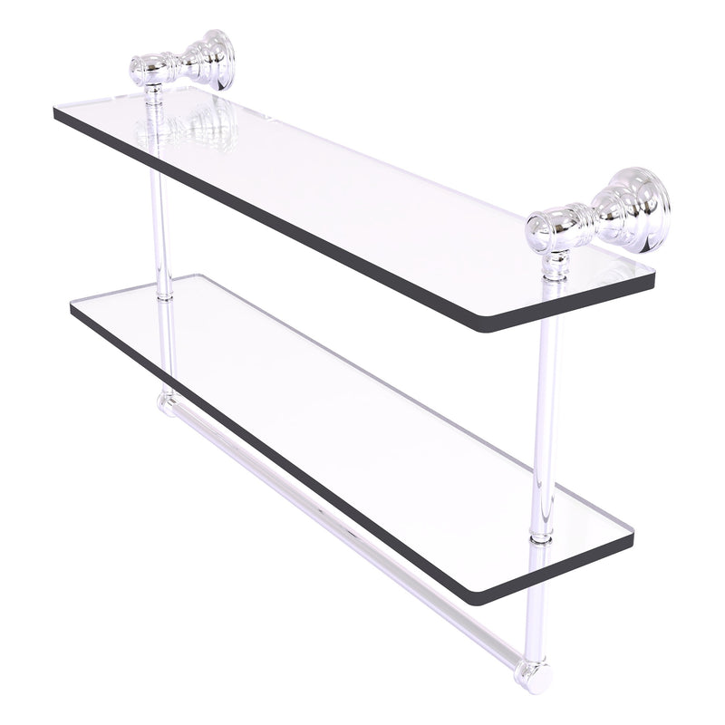 Carolina Collection Double Glass Shelf with Towel Bar