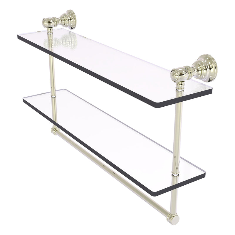 Carolina Collection Double Glass Shelf with Towel Bar