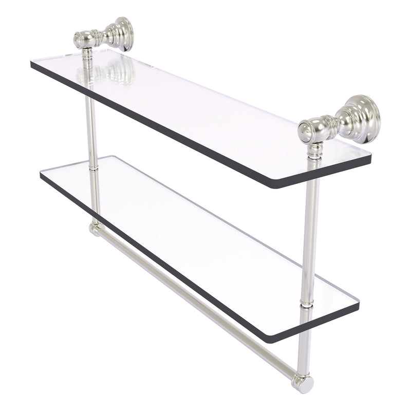 Carolina Collection Double Glass Shelf with Towel Bar