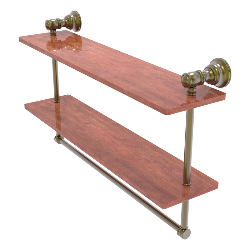 Carolina Collection Double Wood Shelf with Towel Bar