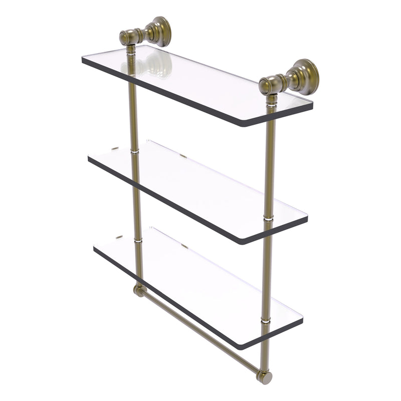 Carolina Collection Triple Glass Shelf with Towel Bar