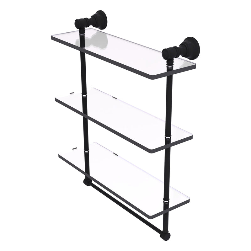 Carolina Collection Triple Glass Shelf with Towel Bar