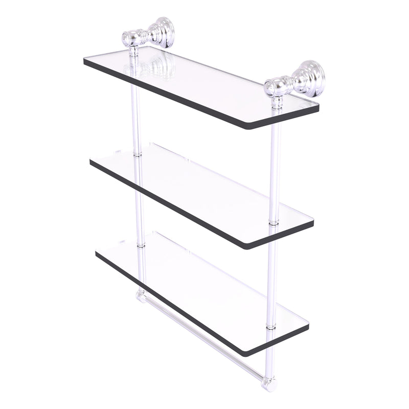 Carolina Collection Triple Glass Shelf with Towel Bar