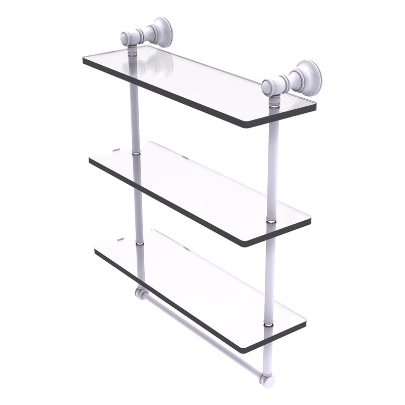 Carolina Collection Triple Glass Shelf with Towel Bar