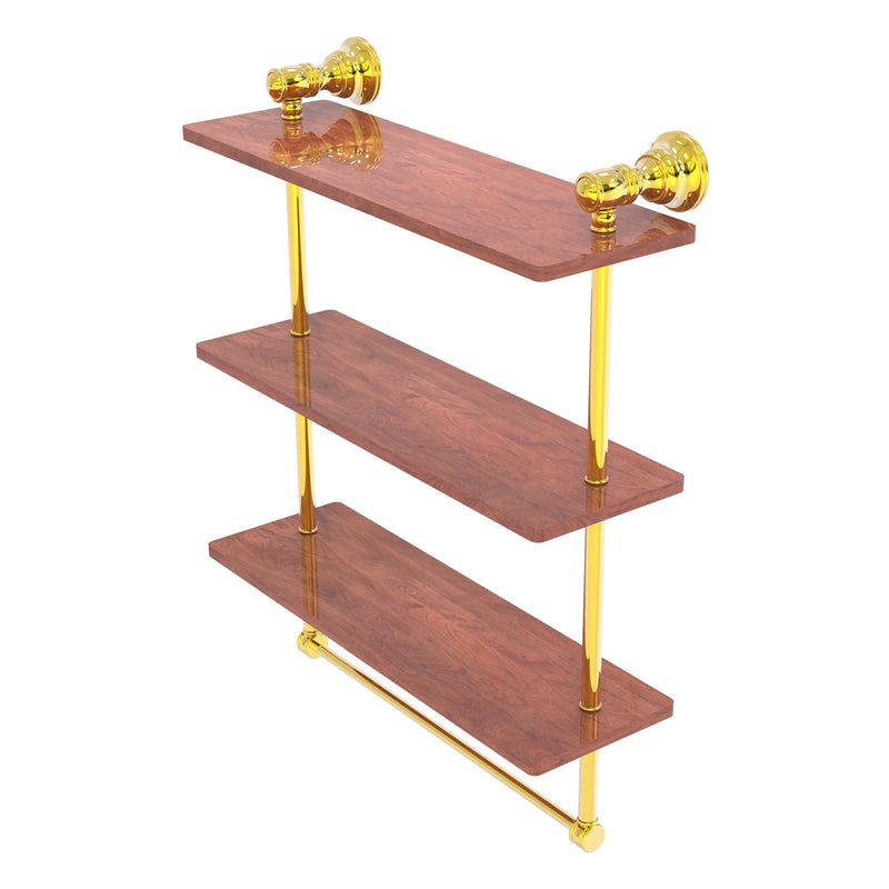 Carolina Collection Triple Wood Shelf with Towel Bar