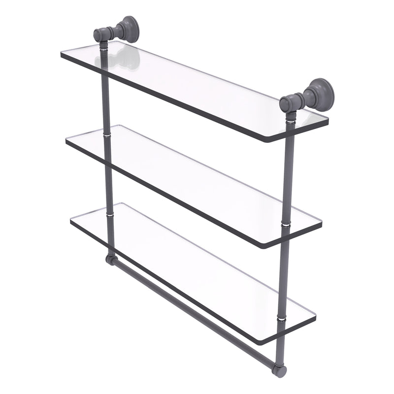 Carolina Collection Triple Glass Shelf with Towel Bar