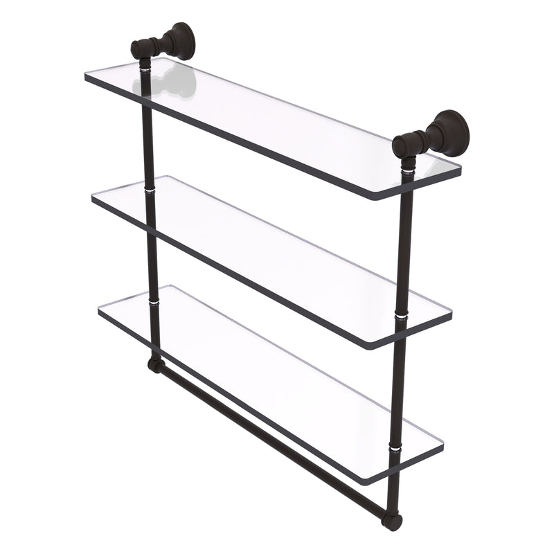 Carolina Collection Triple Glass Shelf with Towel Bar