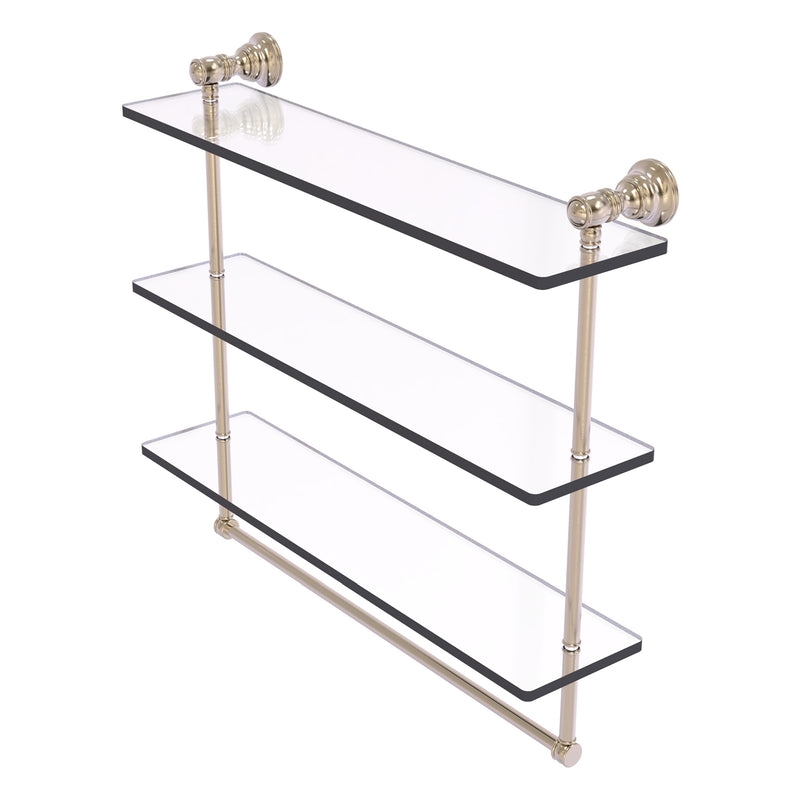 Carolina Collection Triple Glass Shelf with Towel Bar