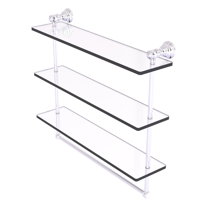 Carolina Collection Triple Glass Shelf with Towel Bar