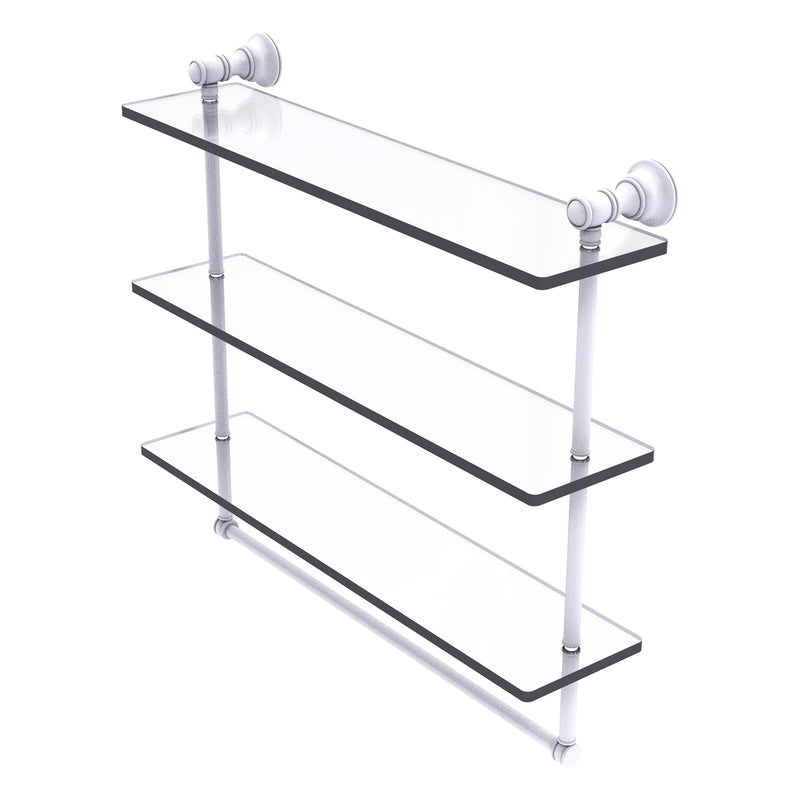 Carolina Collection Triple Glass Shelf with Towel Bar