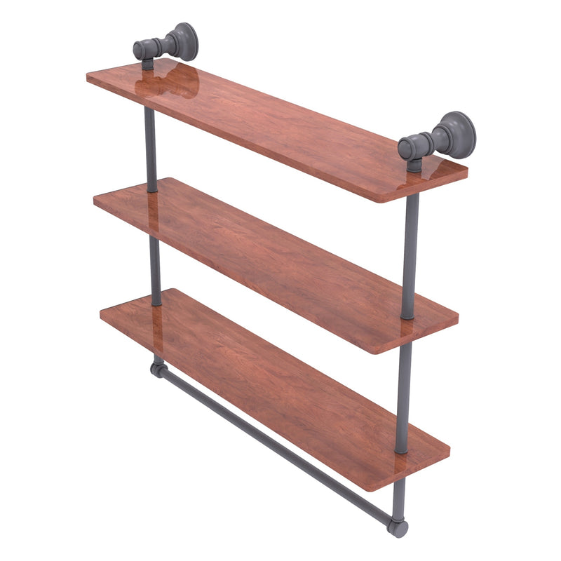 Carolina Collection Triple Wood Shelf with Towel Bar