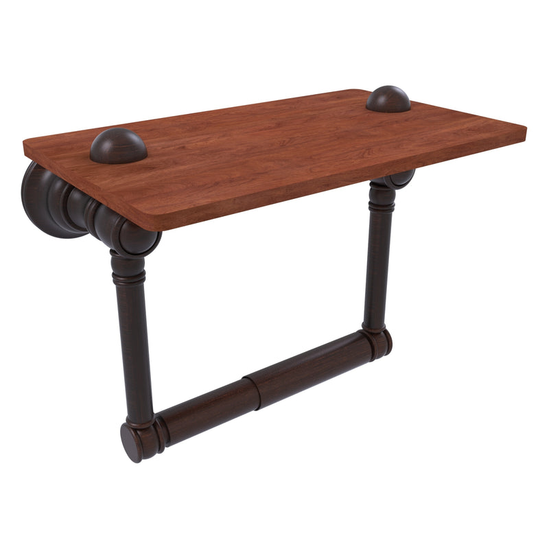 Carolina 2 Post Toilet Paper Holder with Wood Shelf