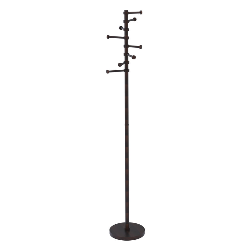 Freestanding Coat Rack with Eight Pivoting Pegs