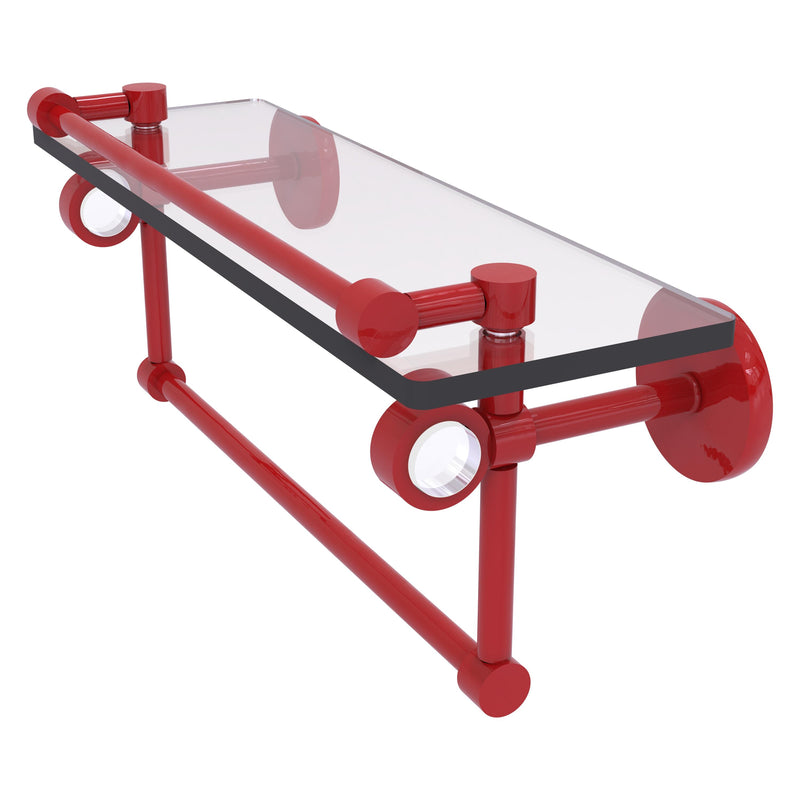 Clearview Collection Glass Shelf with Gallery Rail and Towel Bar with Smooth Accents