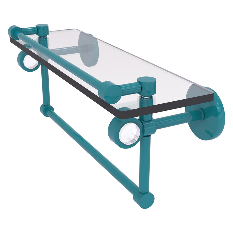 Clearview Collection Glass Shelf with Gallery Rail and Towel Bar with Smooth Accents