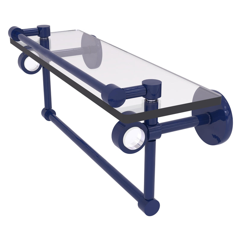 Clearview Collection Glass Shelf with Gallery Rail and Towel Bar with Smooth Accents