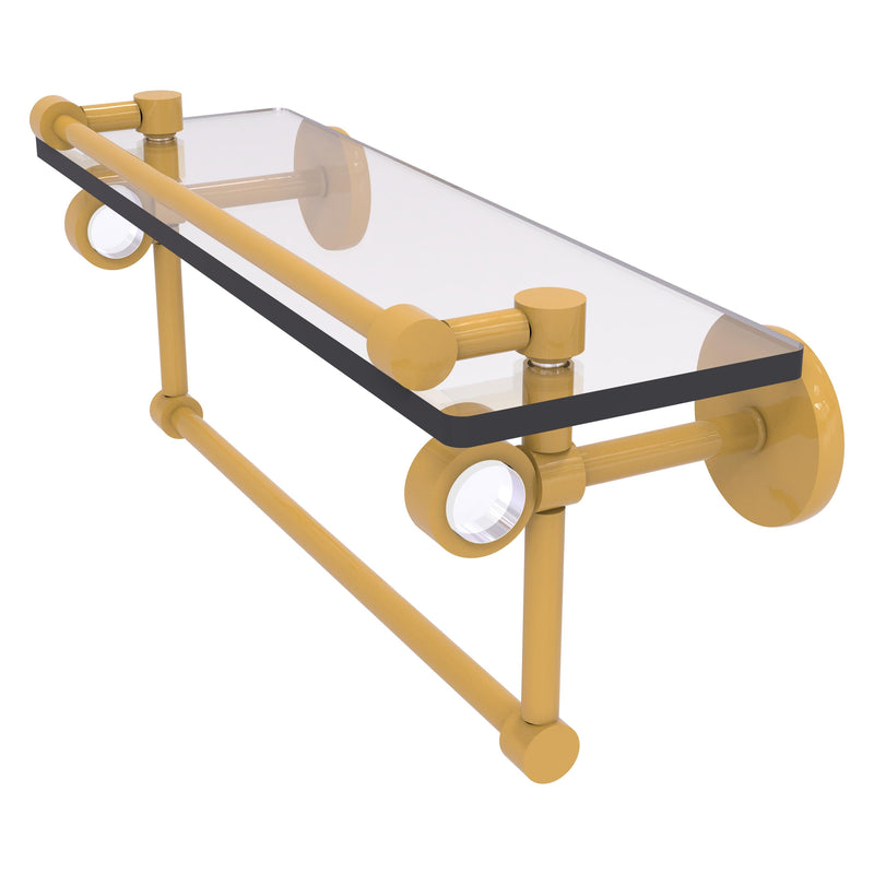 Clearview Collection Glass Shelf with Gallery Rail and Towel Bar with Smooth Accents