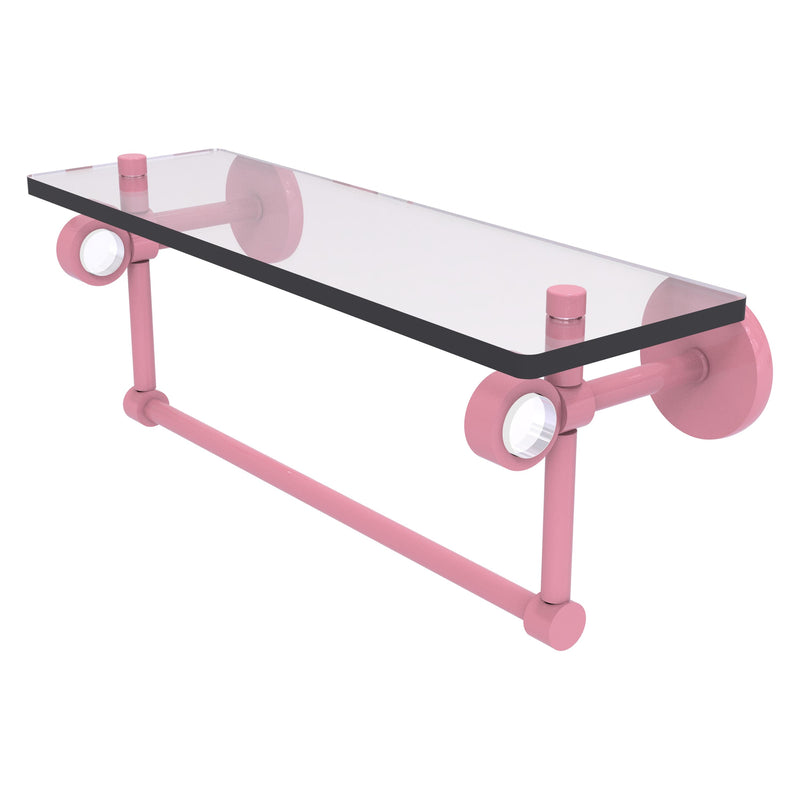 Clearview Collection Glass Shelf with Towel Bar with Smooth Accents