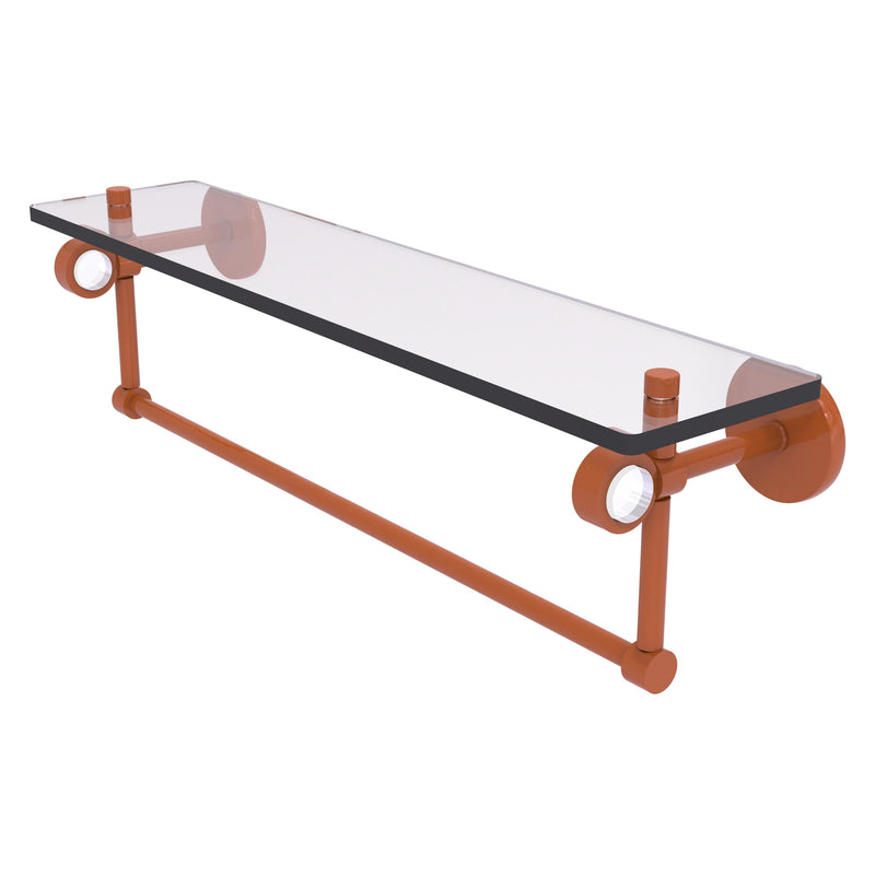 Clearview Collection Glass Shelf with Towel Bar with Smooth Accents