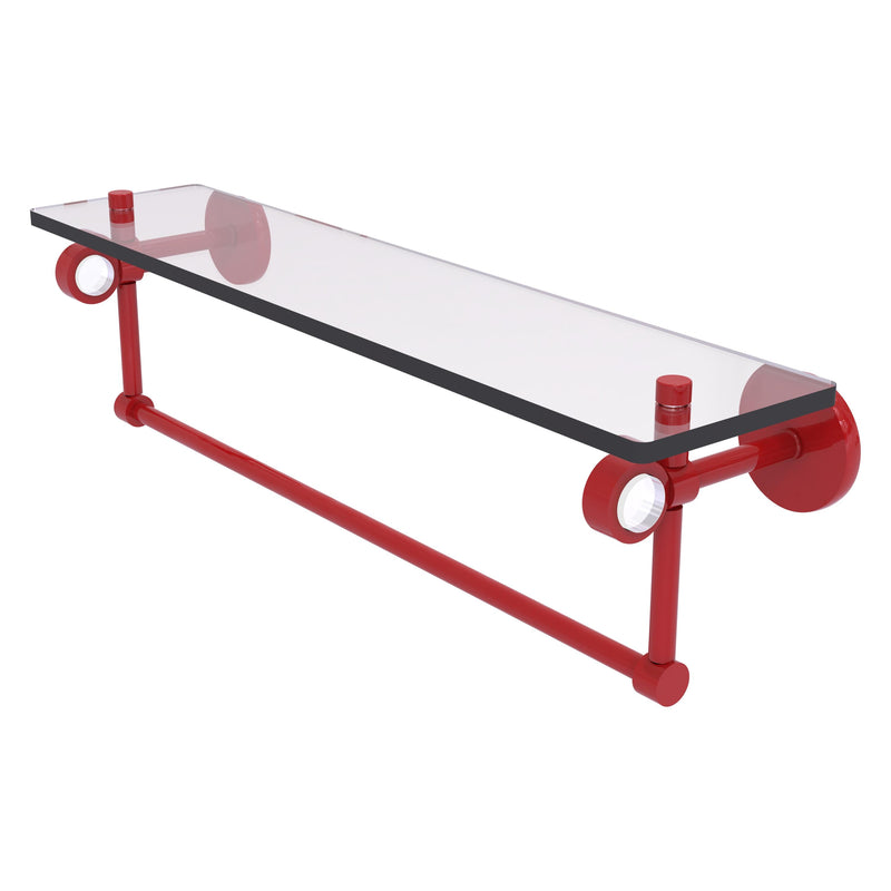 Clearview Collection Glass Shelf with Towel Bar with Smooth Accents