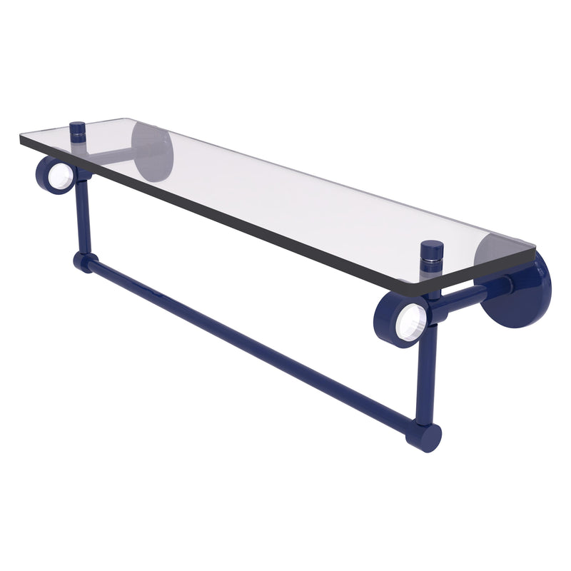 Clearview Collection Glass Shelf with Towel Bar with Smooth Accents