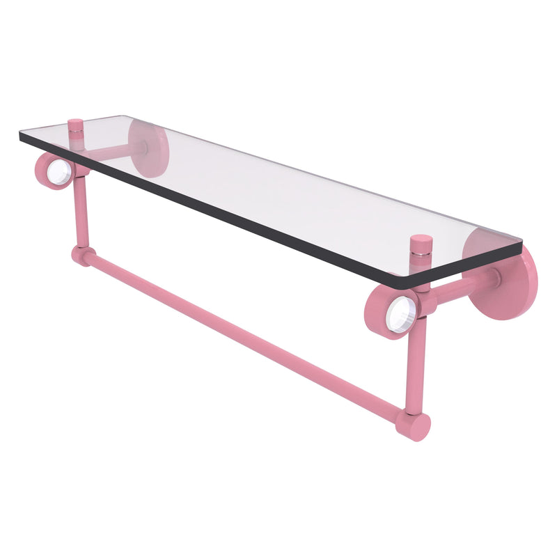 Clearview Collection Glass Shelf with Towel Bar with Smooth Accents