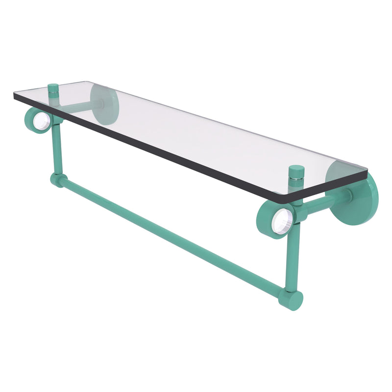 Clearview Collection Glass Shelf with Towel Bar with Smooth Accents