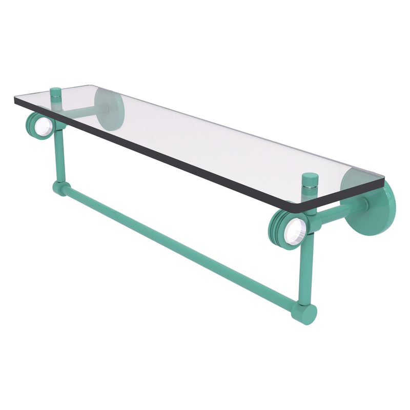 Clearview Collection Glass Shelf with Towel Bar with Dotted Accents