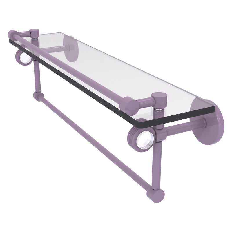 Clearview Collection Glass Shelf with Gallery Rail and Towel Bar with Grooved Accents