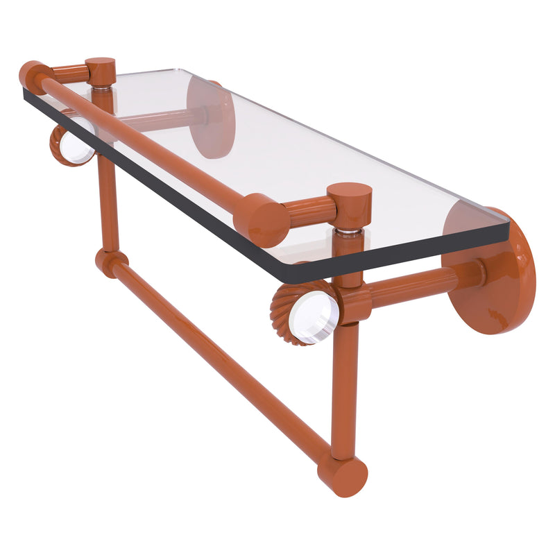 Clearview Collection Glass Shelf with Gallery Rail and Towel Bar with Twisted Accents