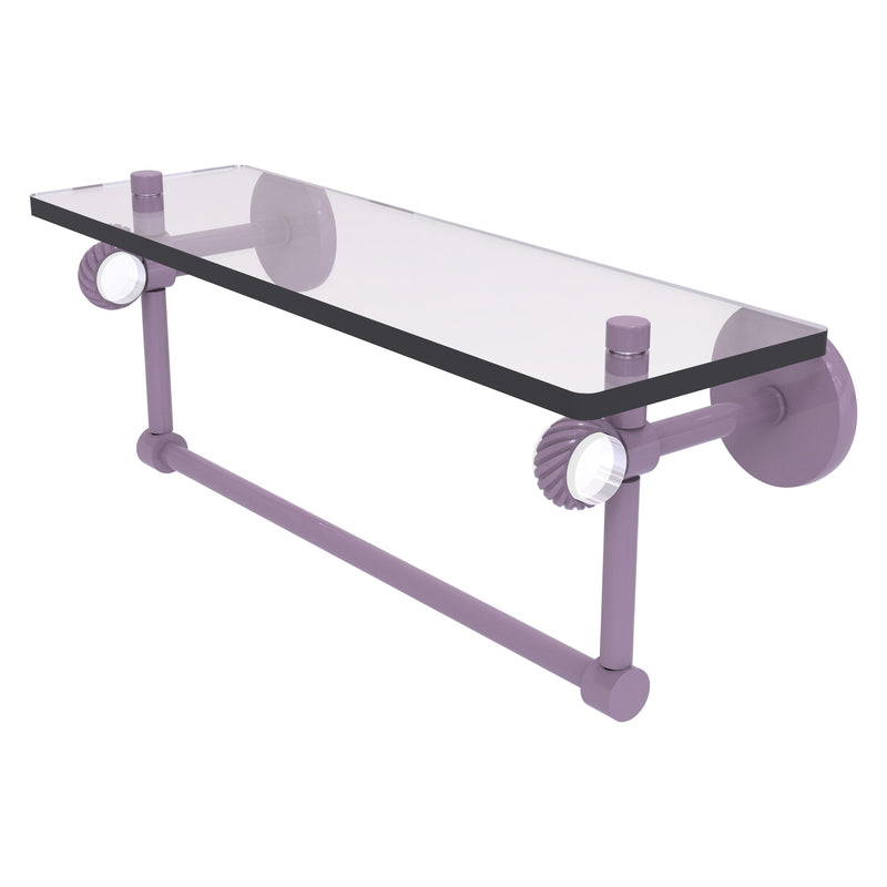 Clearview Collection Glass Shelf with Towel Bar with Twisted Accents