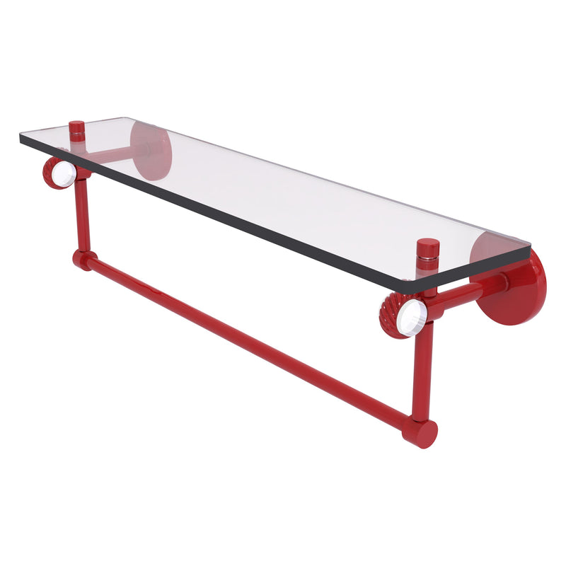 Clearview Collection Glass Shelf with Towel Bar with Twisted Accents