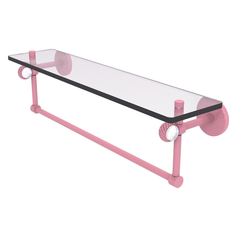 Clearview Collection Glass Shelf with Towel Bar with Twisted Accents