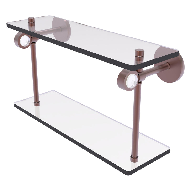 Clearview Collection Two Tiered Glass Shelf with Smooth Accents