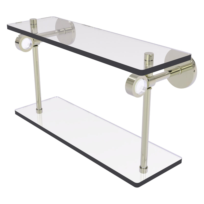 Clearview Collection Two Tiered Glass Shelf with Smooth Accents