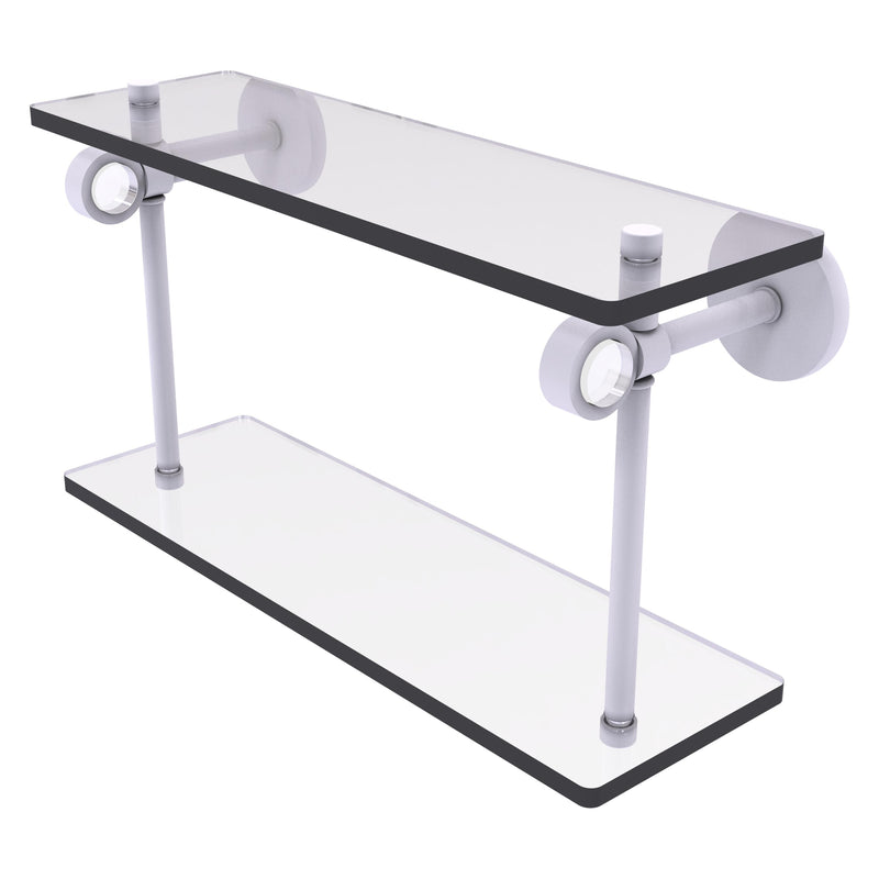 Clearview Collection Two Tiered Glass Shelf with Smooth Accents