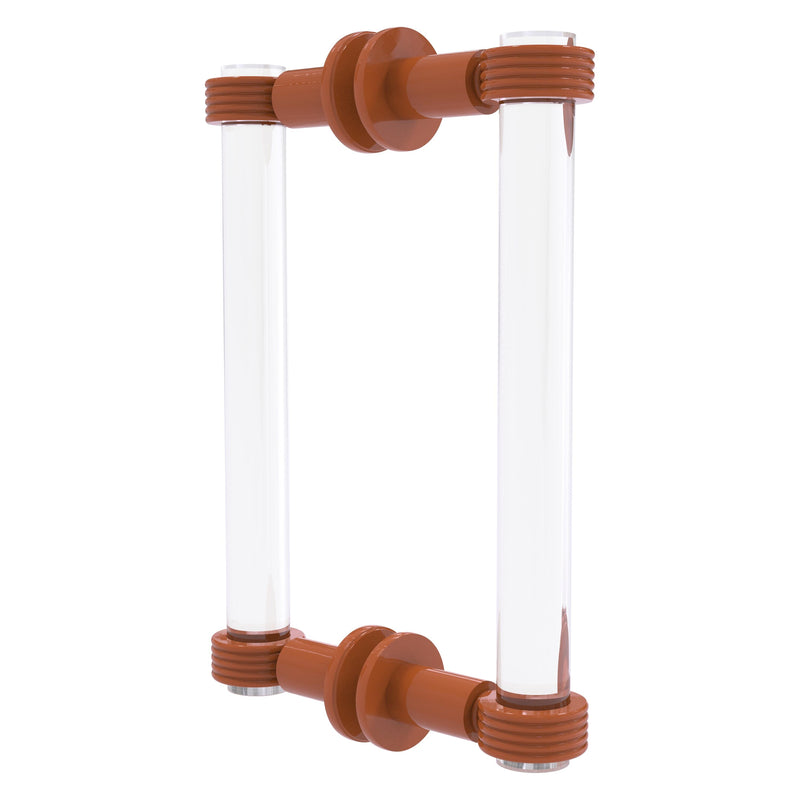 Clearview Collection Back to Back Shower Door Pull with Grooved Accents