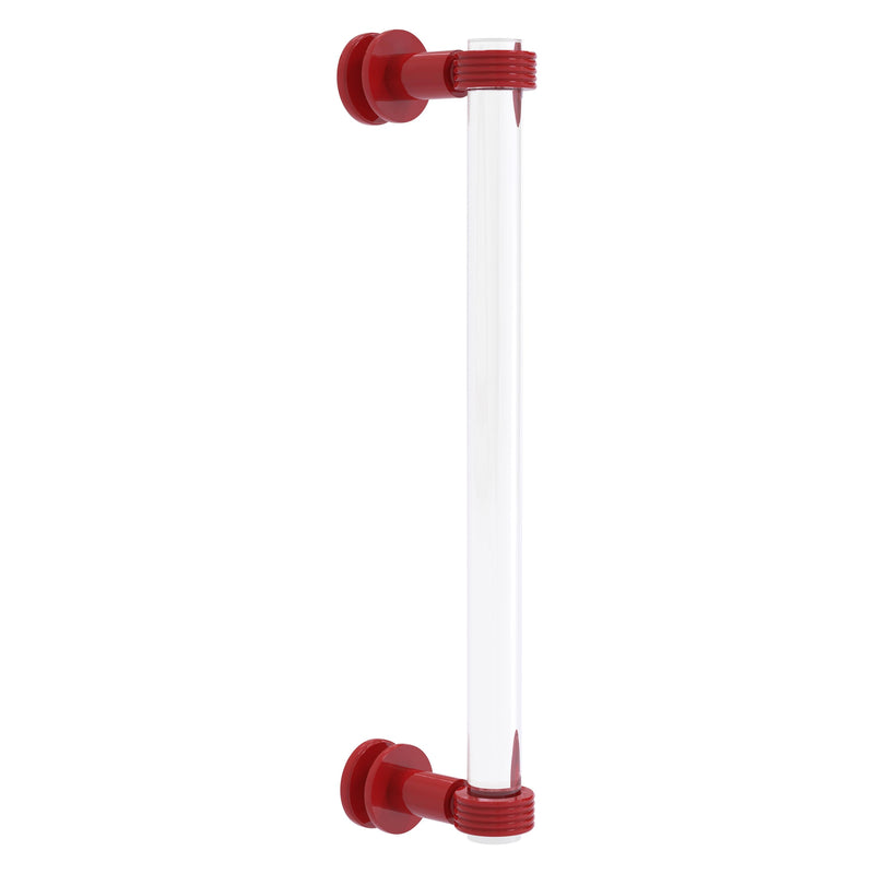 Clearview Collection Single Side Shower Door Pull with Grooved Accents