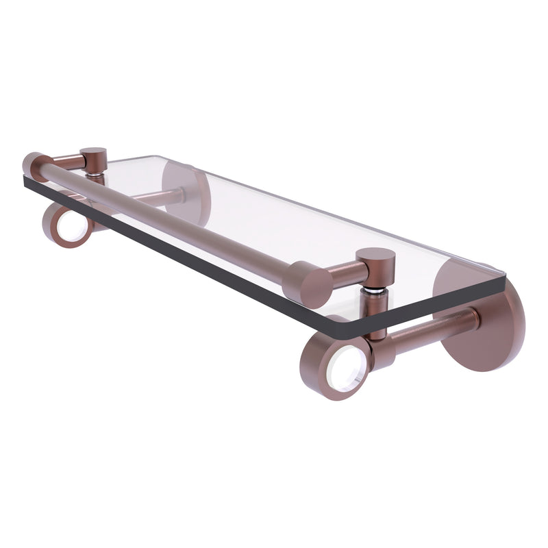 Clearview Collection Glass Shelf with Gallery Rail with Smooth Accents