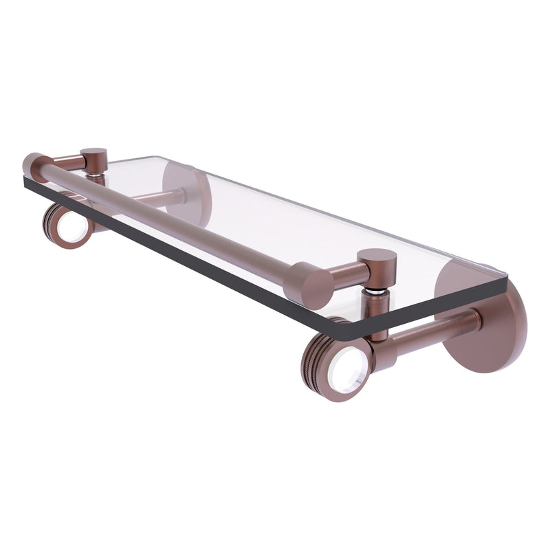 Clearview Collection Glass Shelf with Gallery Rail with Dotted Accents