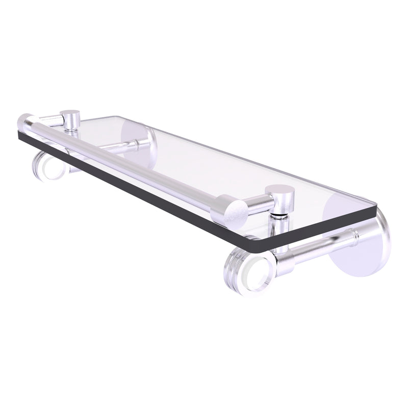 Clearview Collection Glass Shelf with Gallery Rail with Dotted Accents