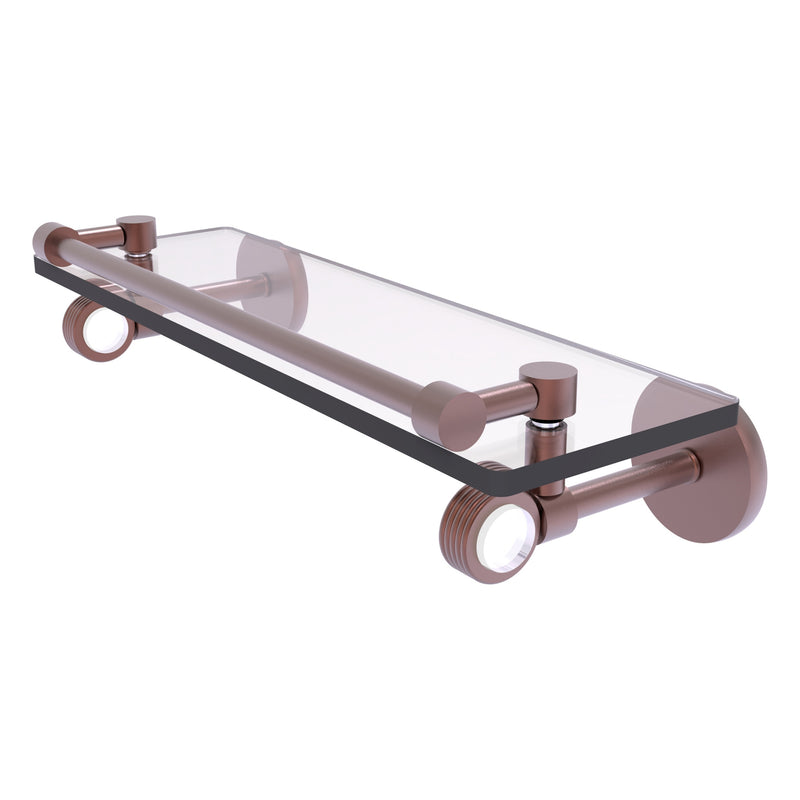 Clearview Collection Glass Shelf with Gallery Rail with Grooved Accents