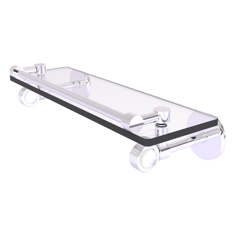 Clearview Collection Glass Shelf with Gallery Rail with Grooved Accents