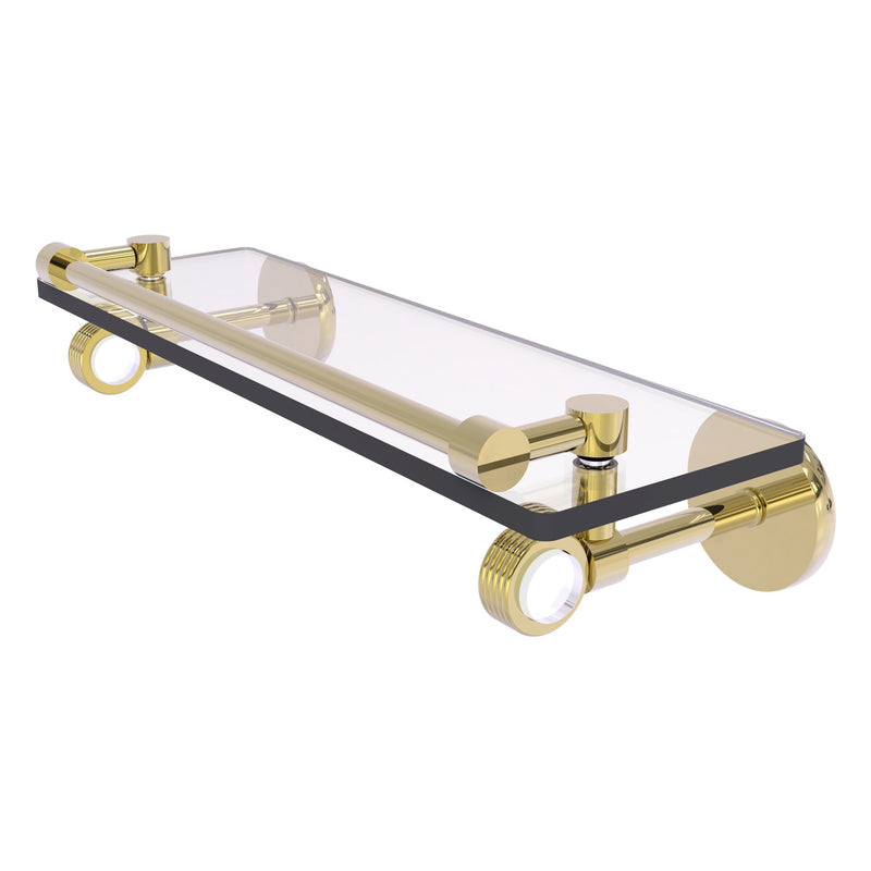 Clearview Collection Glass Shelf with Gallery Rail with Grooved Accents