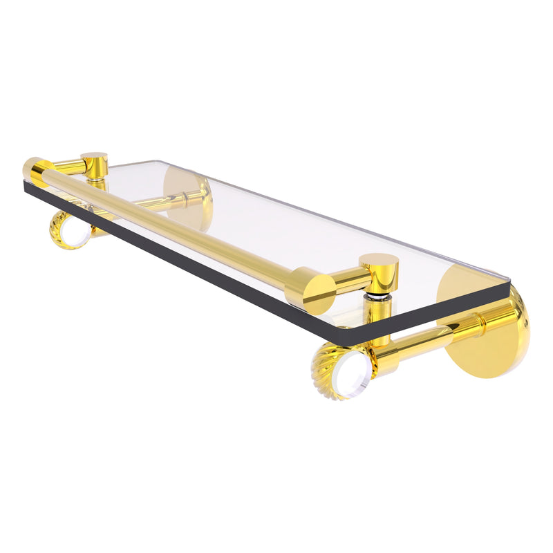 Clearview Collection Glass Shelf with Gallery Rail with Twisted Accents