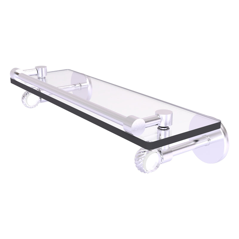 Clearview Collection Glass Shelf with Gallery Rail with Twisted Accents